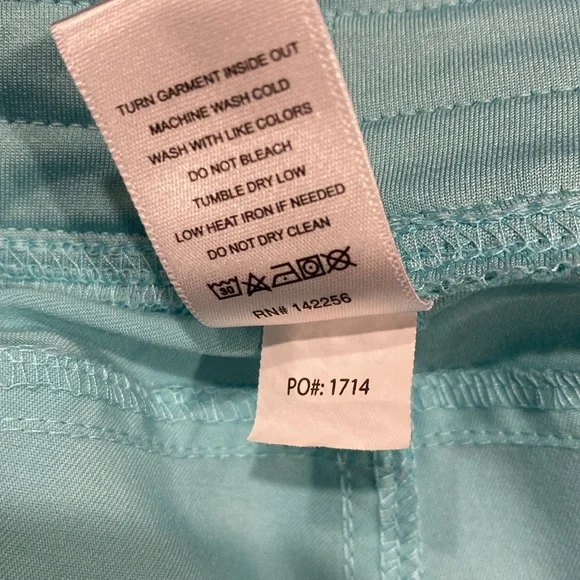 Figs Scrub 4-Pocket Pants, Color: Fresh Aqua Size L - Picture 9 of 10